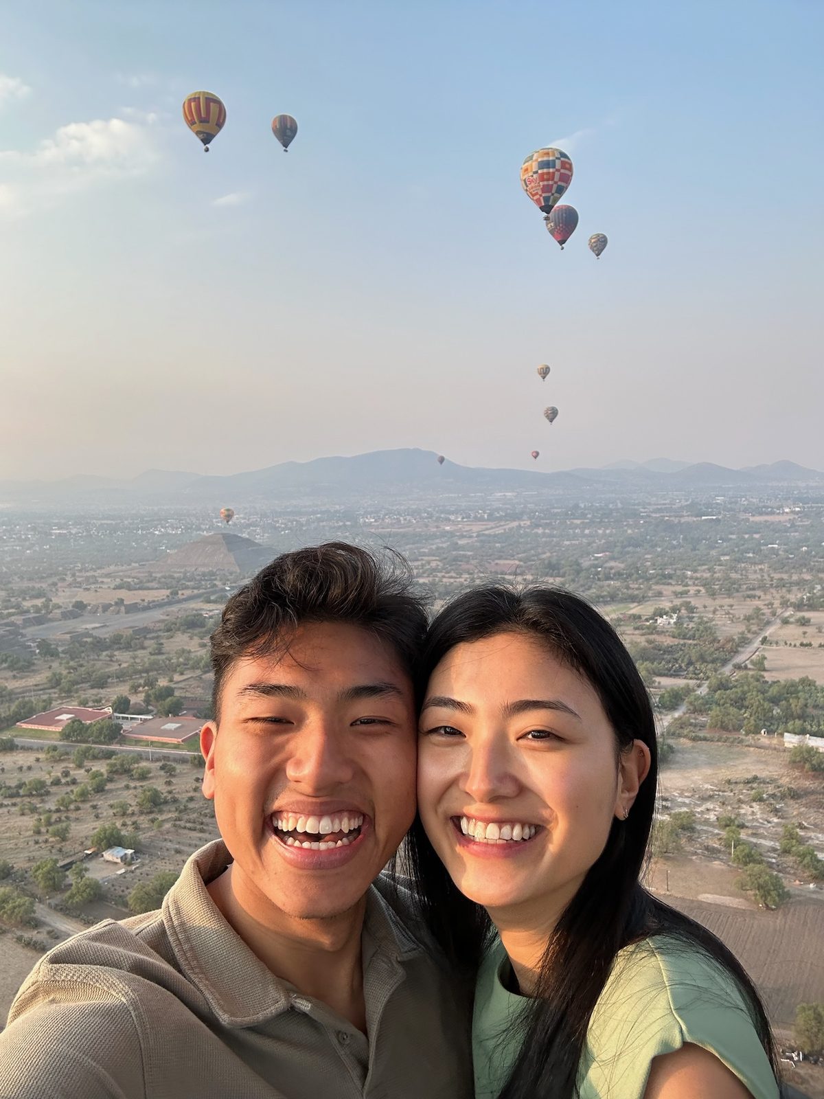 Hot air balloons over Teotihuacan